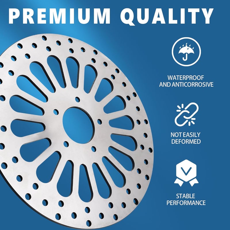OTINUBEE 11.8'' Brake Rotor Front Disc Compatible with Harley Davidson Road Glide, Touring Road King, Street Glide, Ultra Limited, Trike Freewheeler Street Glide Update 420 Stainless Steel Brake Disc - Image 3